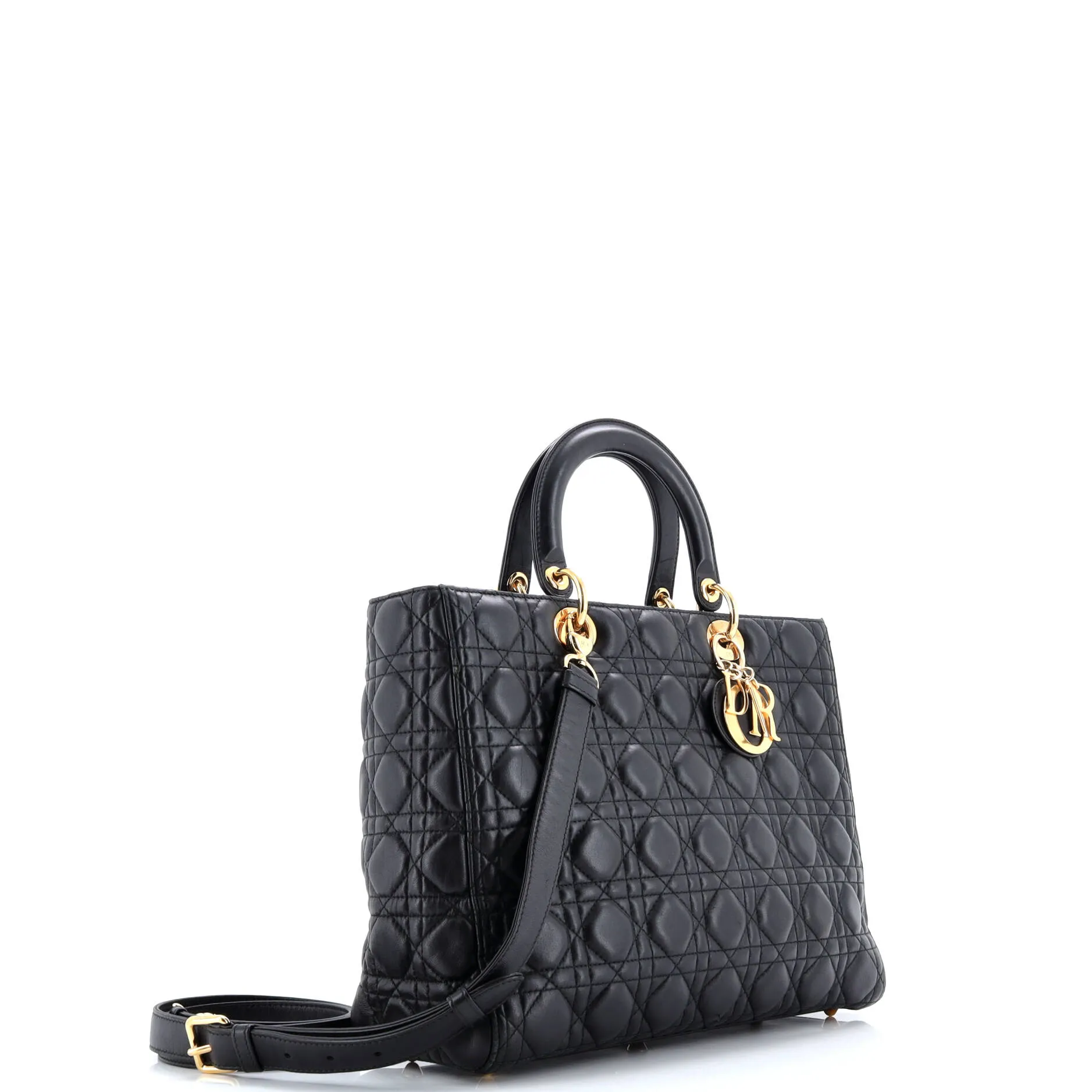 Pre-Loved Christian Dior Lady Dior Bag Cannage Quilt Lambskin Large sold by Zulily product image thumbnail 2