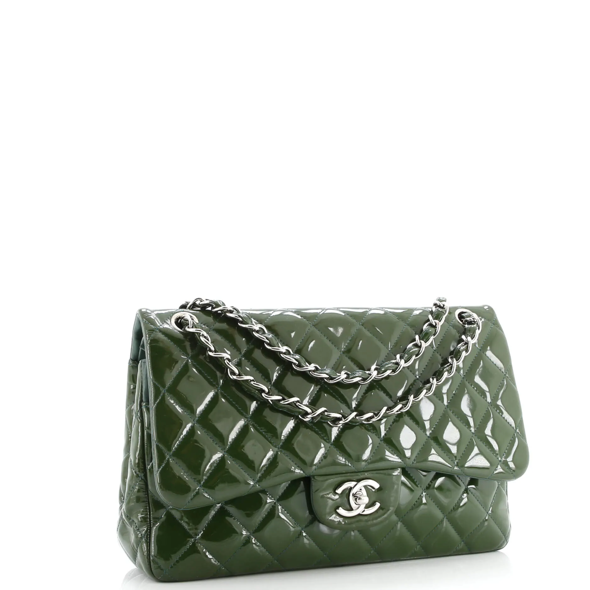 Pre-Loved Chanel Classic Double Flap Bag Quilted Patent Jumbo sold by Zulily product image thumbnail 3