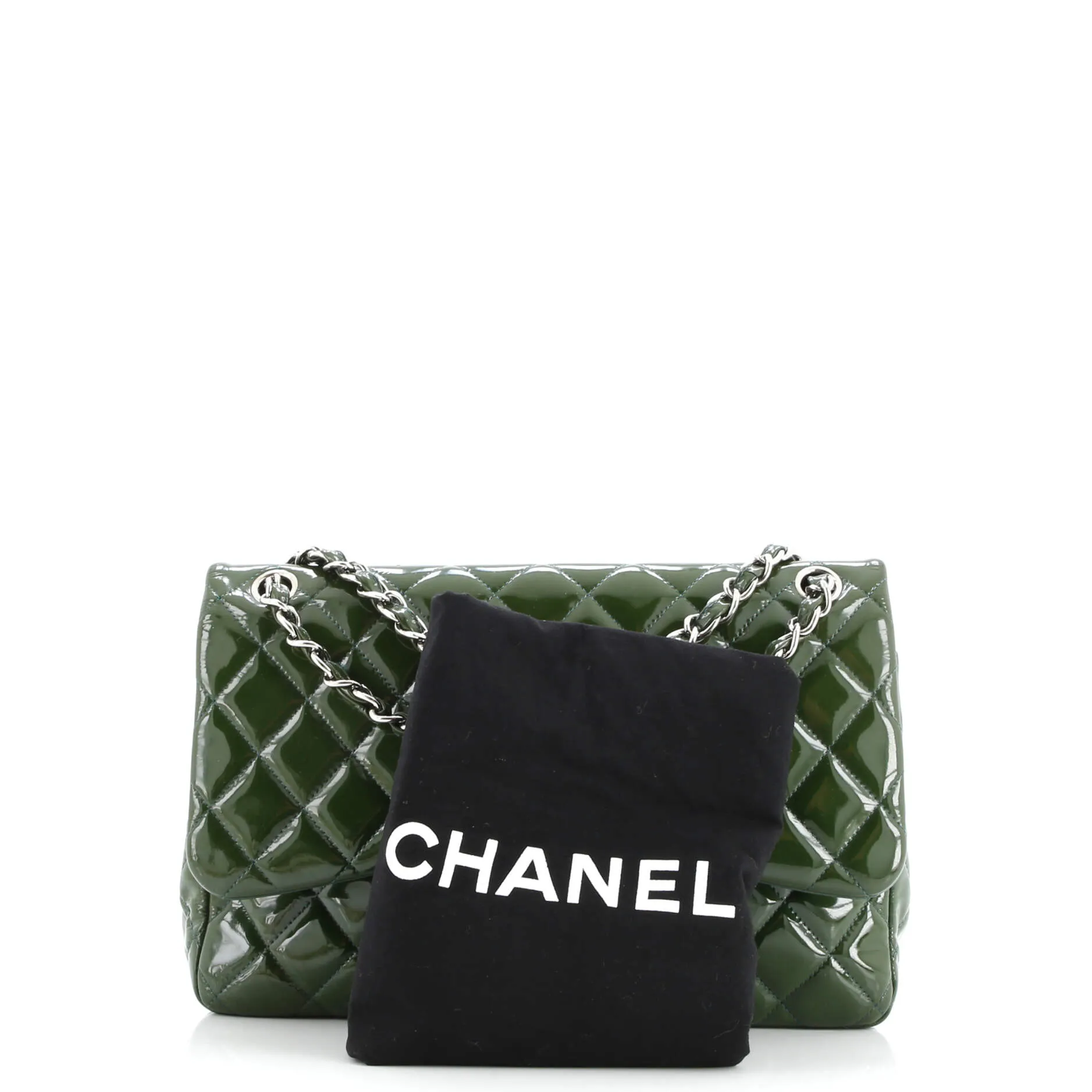 Pre-Loved Chanel Classic Double Flap Bag Quilted Patent Jumbo sold by Zulily product image thumbnail 2