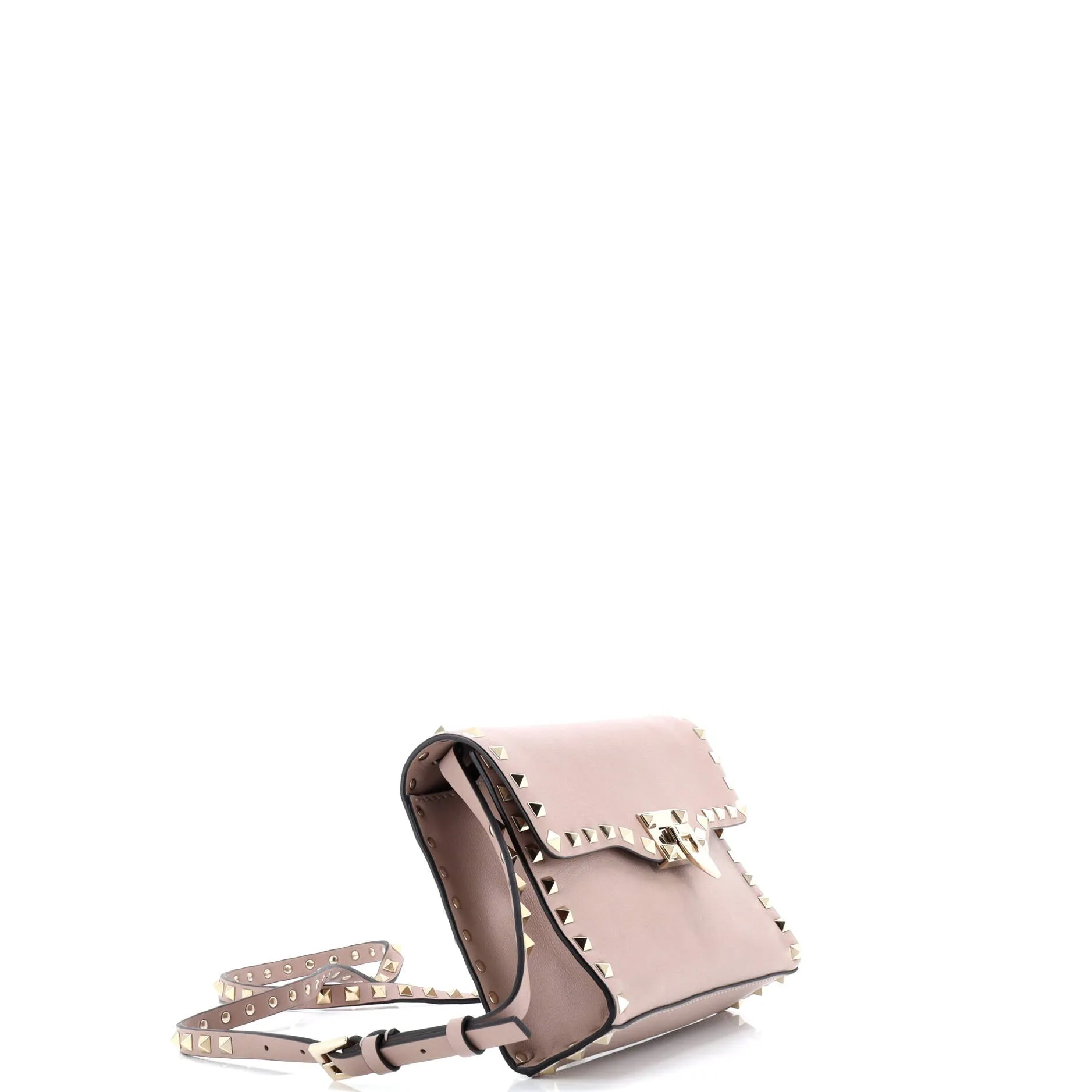 Pre-Loved Valentino Rockstud Flip Lock Flap Bag Leather Medium sold by Zulily product image thumbnail 2