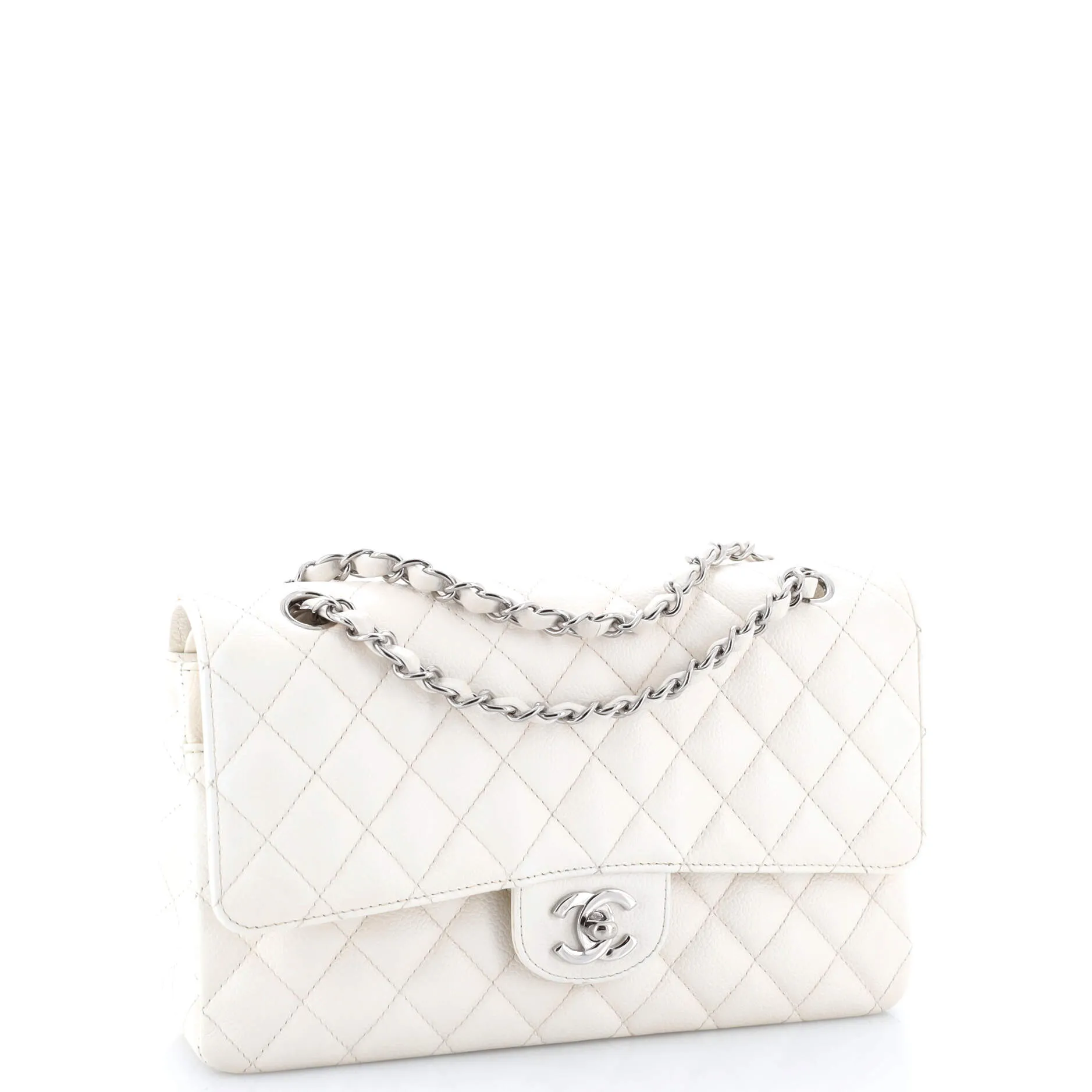 Pre-Loved Chanel Classic Double Flap Bag Quilted Caviar Medium sold by Zulily product image thumbnail 3