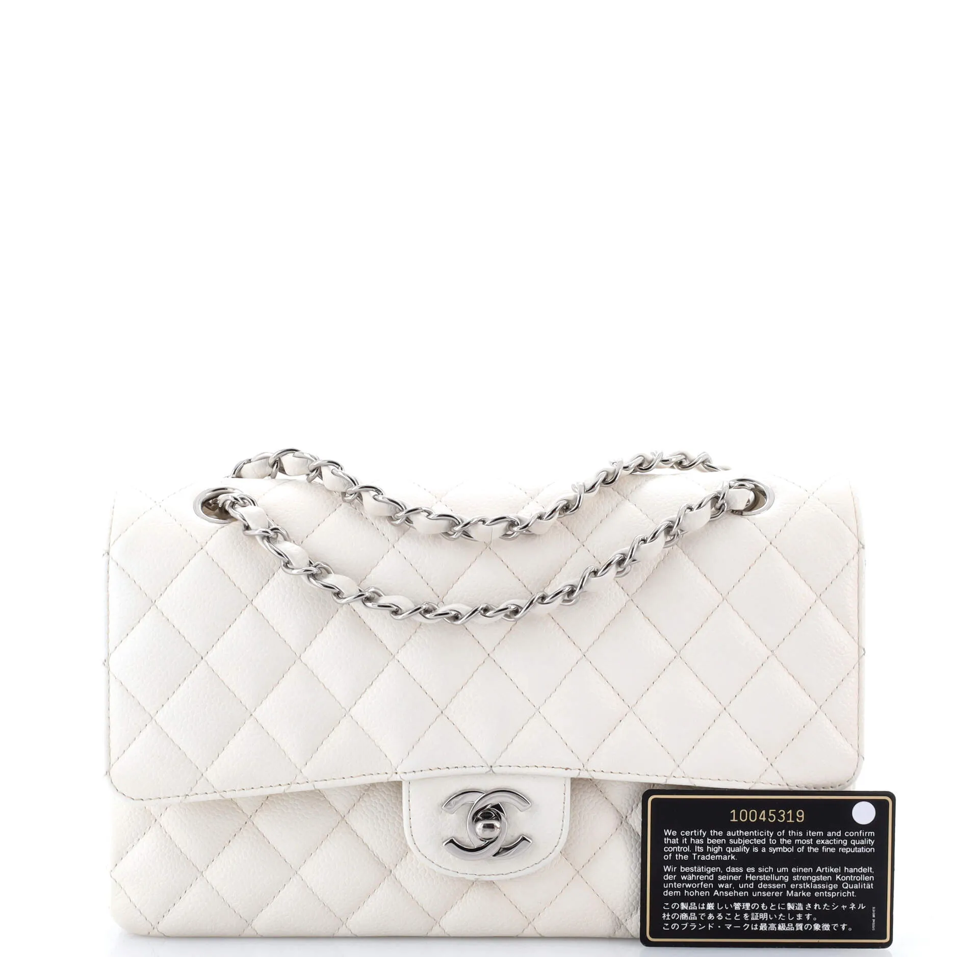Pre-Loved Chanel Classic Double Flap Bag Quilted Caviar Medium sold by Zulily product image thumbnail 2