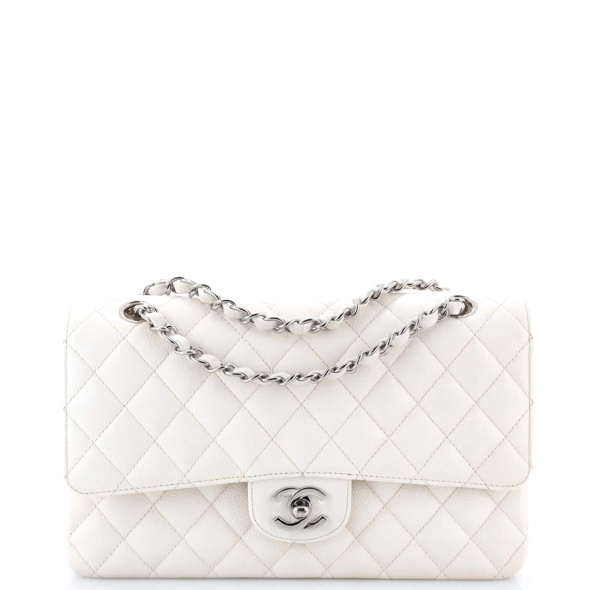 Pre-Loved Chanel Classic Double Flap Bag Quilted Caviar Medium sold by Zulily