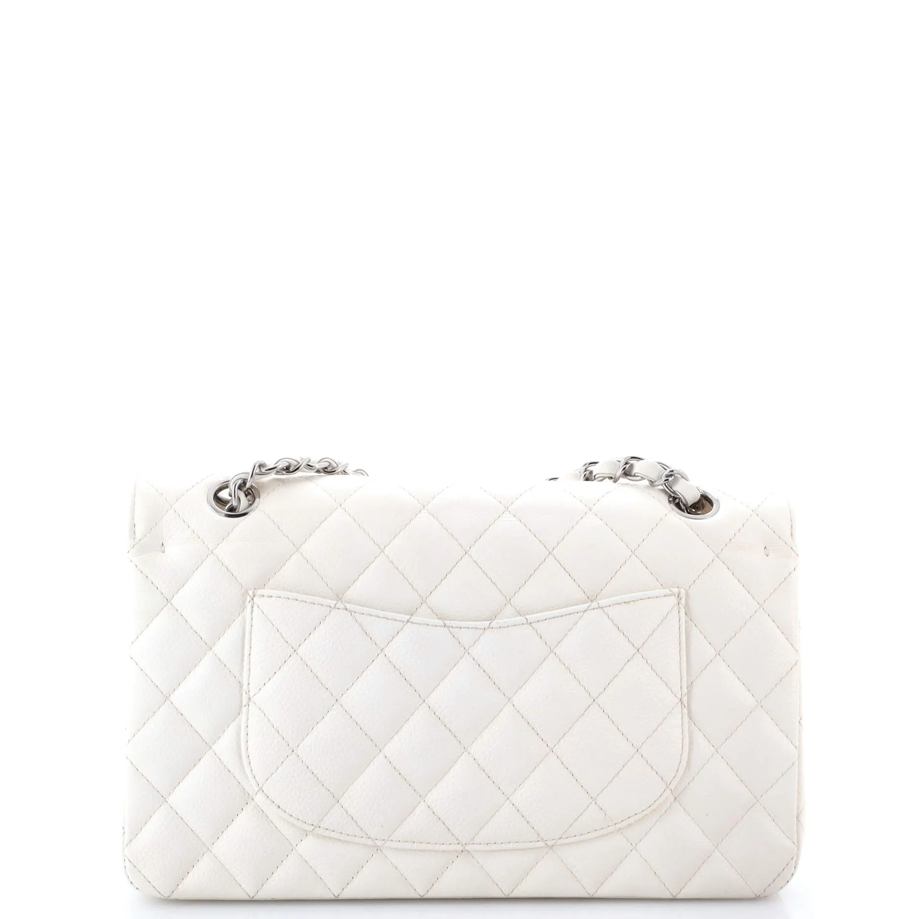 Pre-Loved Chanel Classic Double Flap Bag Quilted Caviar Medium sold by Zulily product image thumbnail 4