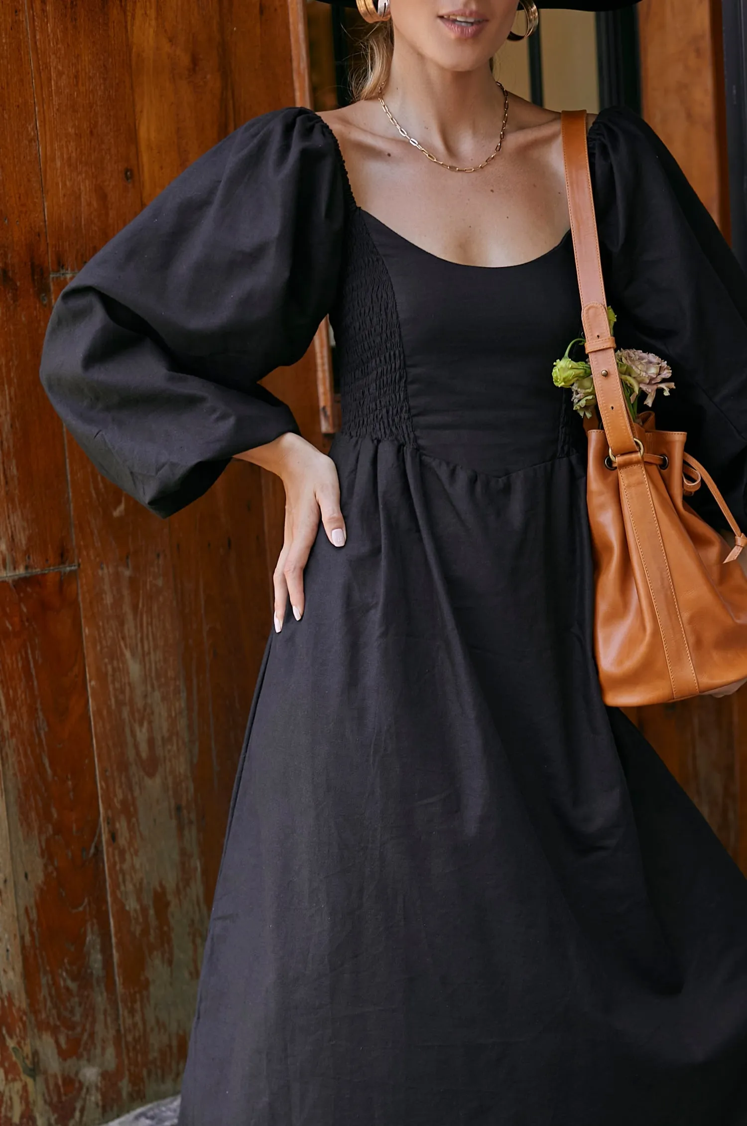 Bali ELF Alila Smocked Linen Midi Dress sold by Zulily product image thumbnail 2