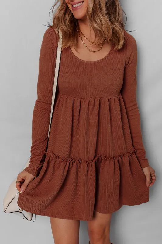 Everleigh Ribbed Frilled Trim High Waist Dress by Threaded Pear sold by Zulily