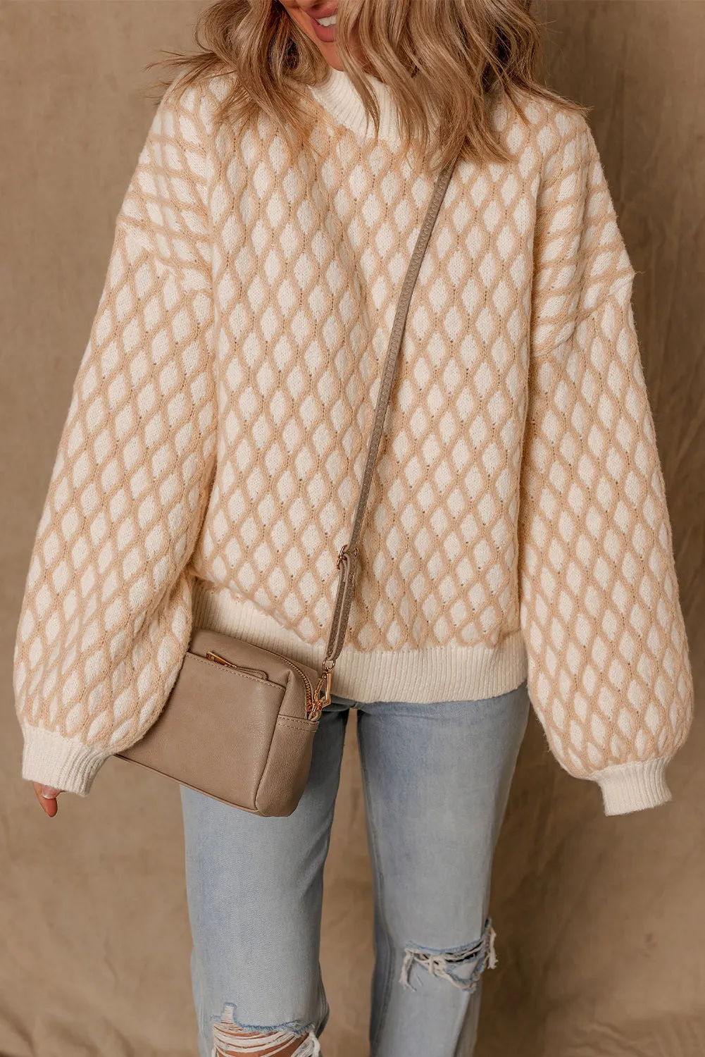 Ximena Rhombus Textured Knit Sweater by Threaded Pear sold by Zulily product image thumbnail 3