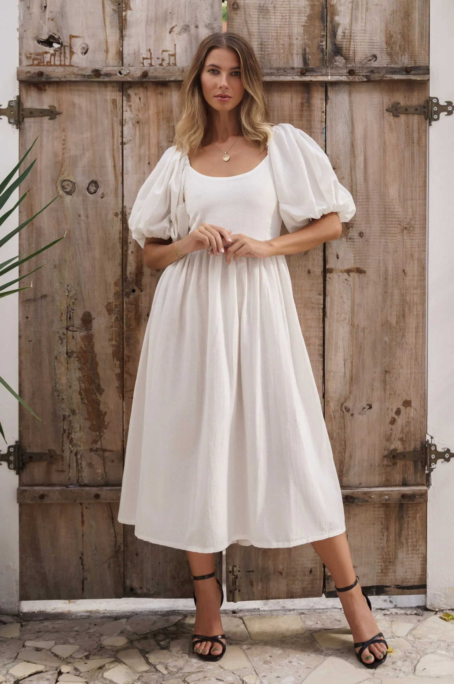 Cherie Puff Sleeve Midi Dress by Bali ELF sold by Zulily product image thumbnail 4