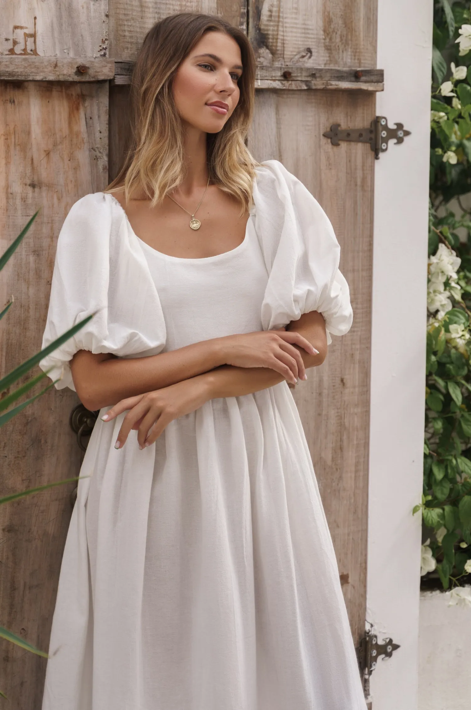 Cherie Puff Sleeve Midi Dress by Bali ELF sold by Zulily product image thumbnail 5