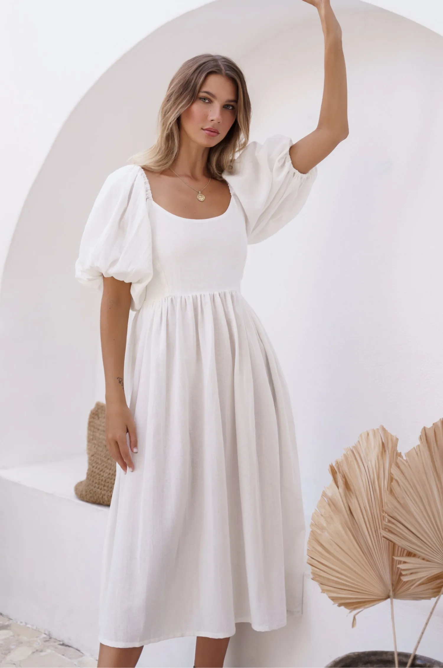Cherie Puff Sleeve Midi Dress by Bali ELF sold by Zulily product image thumbnail 2
