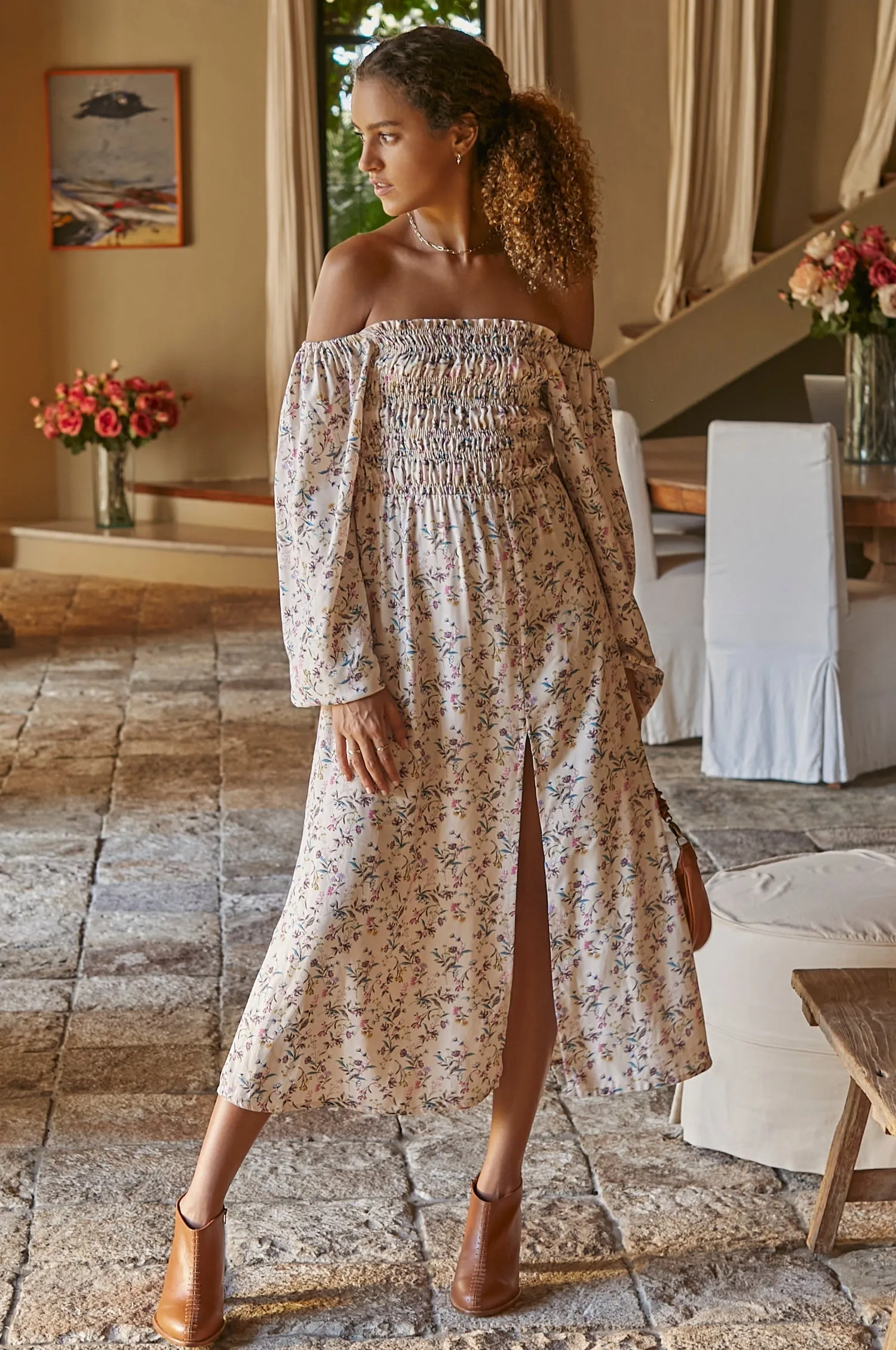 Bali ELF Women's Love Story Smocked Off Shoulder Dress (Sale) sold by Zulily product image thumbnail 4