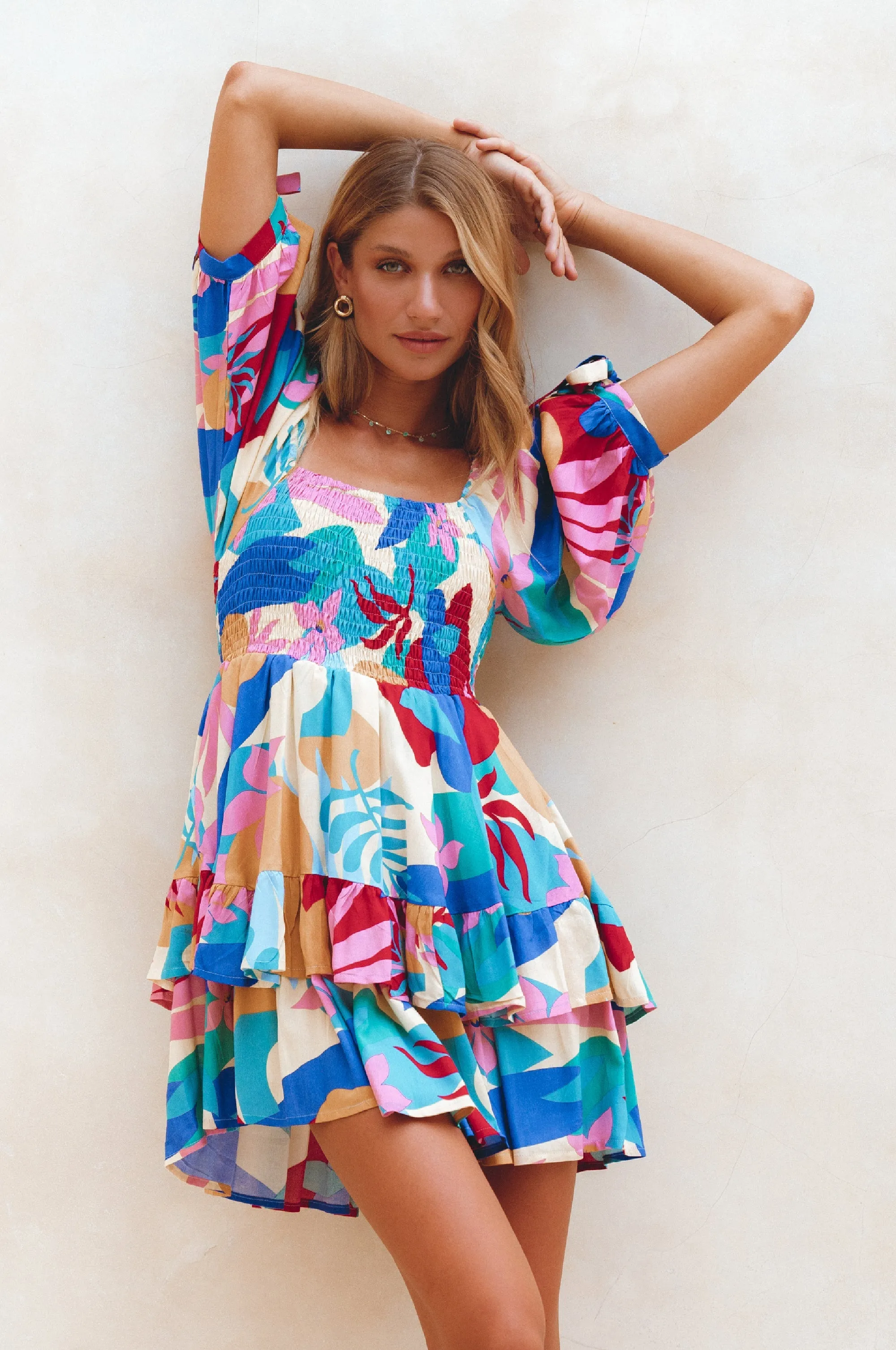 Bali ELF Women's Cha-Cha Ruffle Mini Dress sold by Zulily