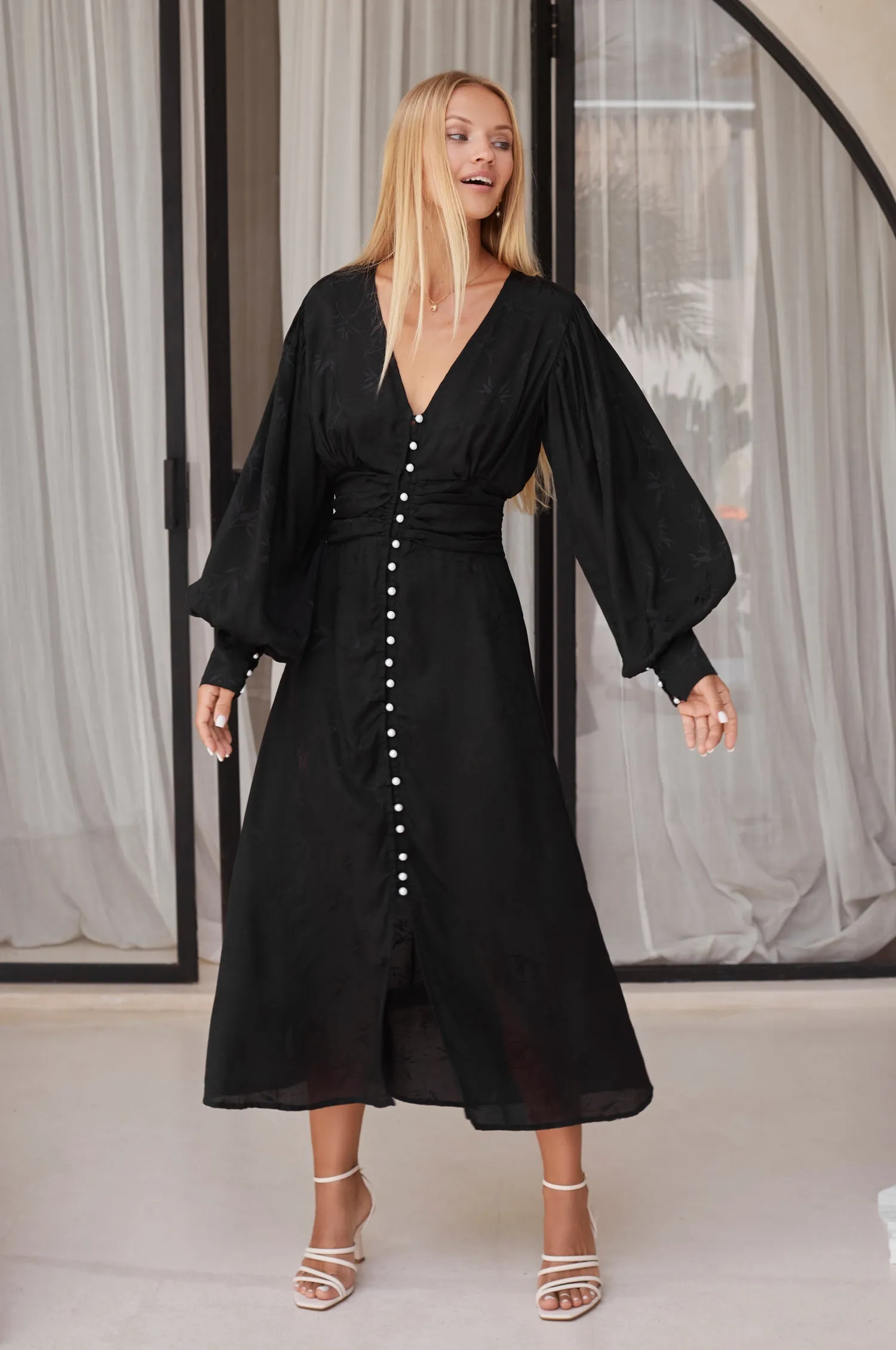 Bali ELF Women's Juliette Pearl Buttons Midi Dress sold by Zulily product image thumbnail 5