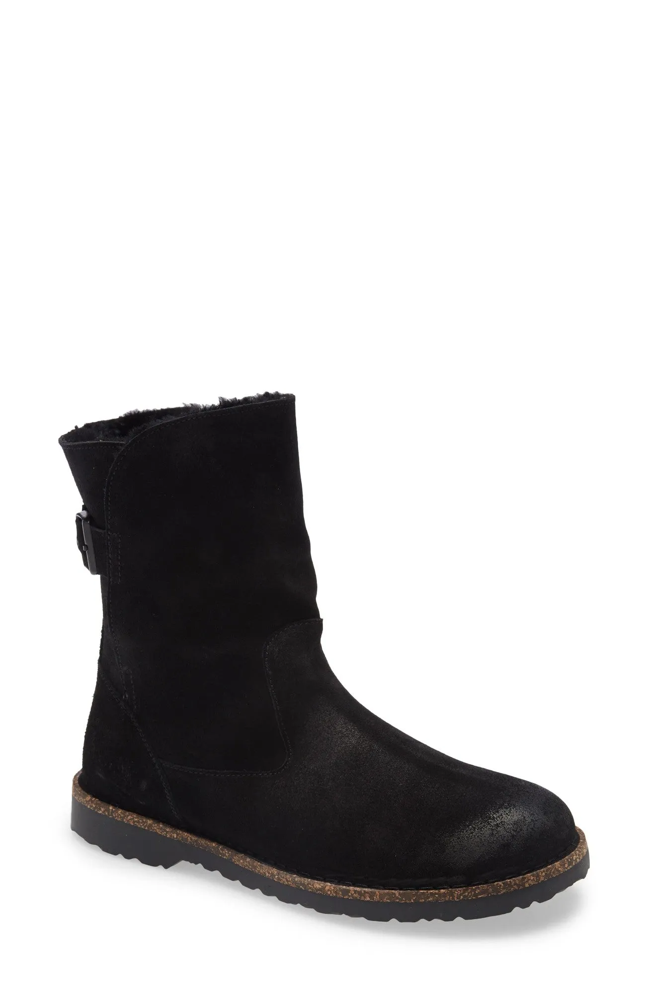 Birkenstock Uppsala Shearling Suede Leather Black sold by Zulily