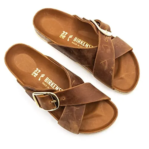 Birkenstock Siena Big Buckle Oiled Leather Cognac sold by Zulily product image thumbnail 2