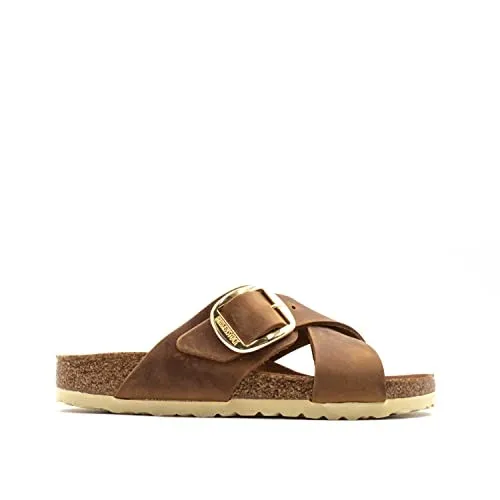 Birkenstock Siena Big Buckle Oiled Leather Cognac sold by Zulily