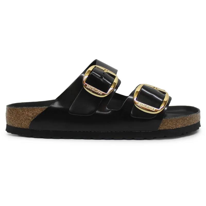 Birkenstock Arizona Big Buckle Natural Leather Patent High Shine Black sold by Zulily