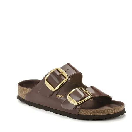 Birkenstock Arizona Big Buckle Natural Leather Patent High Shine Chocolate sold by Zulily product image thumbnail 2
