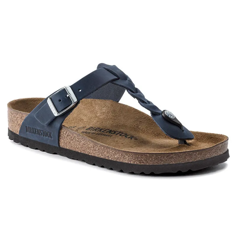 Birkenstock Gizeh Braided Oiled Leather Navy sold by Zulily