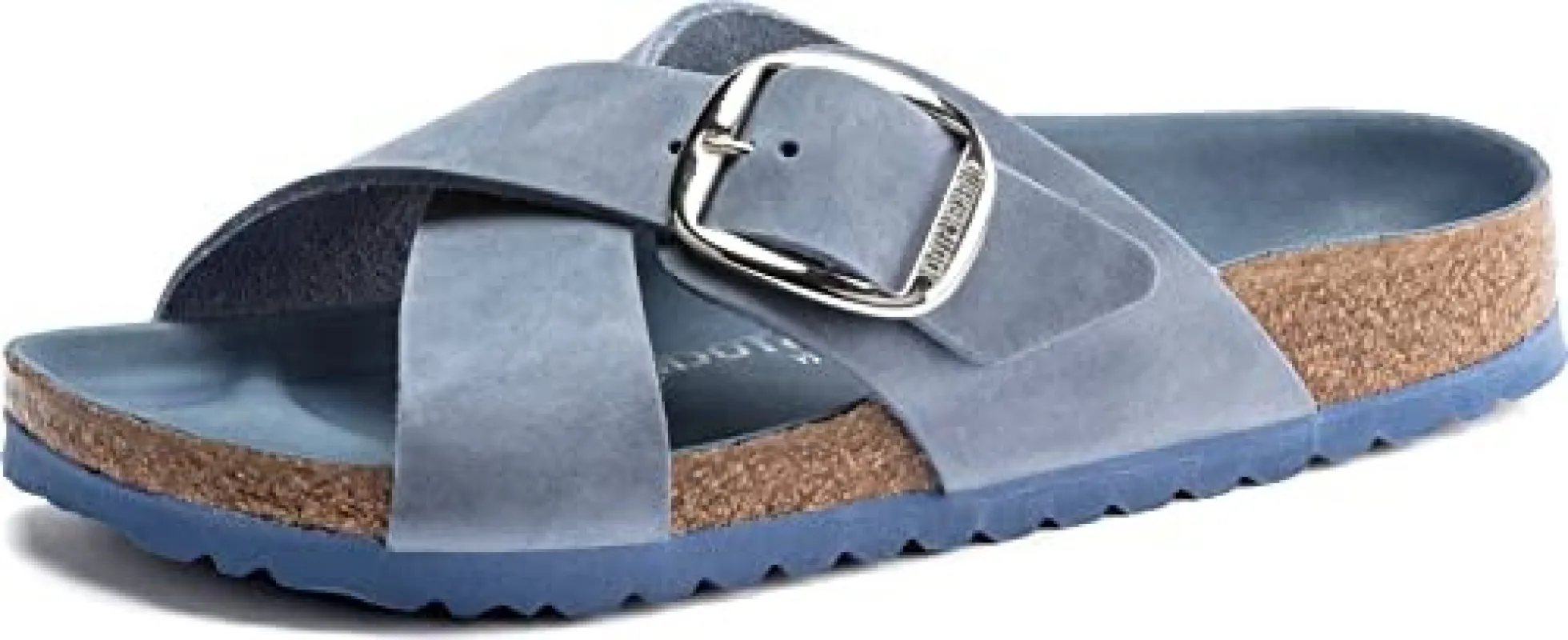Birkenstock Siene Big Buckle Oiled Leather Dusty Blue sold by Zulily