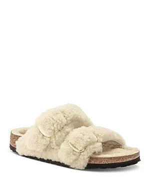 Birkenstock Arizona Big Buckle Shearling Teddy Eggshell sold by Zulily