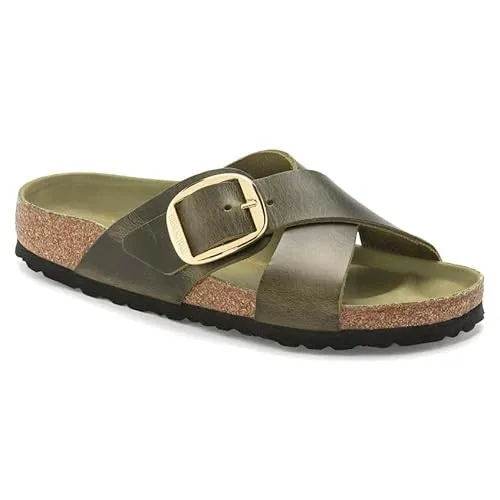 Birkenstock Siena Big Buckle Oiled Leather Olive Green sold by Zulily product image thumbnail 5