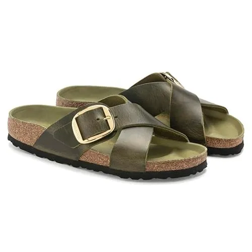 Birkenstock Siena Big Buckle Oiled Leather Olive Green sold by Zulily product image thumbnail 4