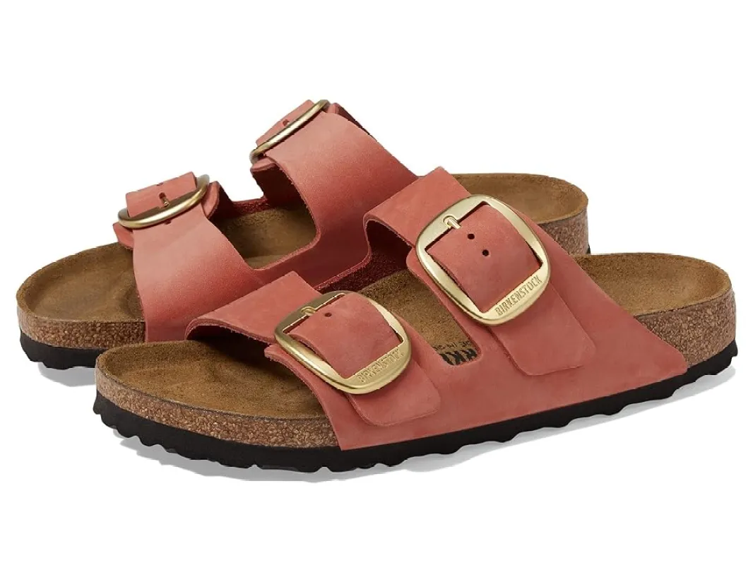 Birkenstock Arizona Big Buckle Nubuck Leather Mars Red sold by Zulily