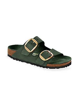 Birkenstock Arizona Big Buckle Nubuck Leather Mountain View Green sold by Zulily