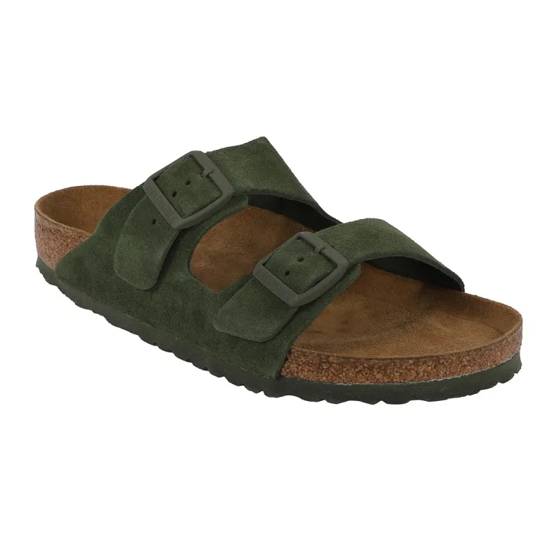 Birkenstock Arizona Soft Footbed Suede Leather Sandals Deep Lichen 45 Regular/Wide sold by Zulily