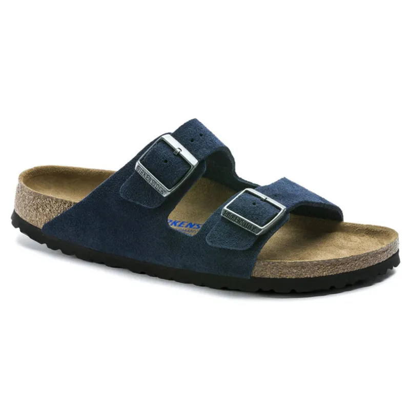 Birkenstock Arizona Soft Footbed Suede Leather Sandals Night/Black 45 Regular/Wide sold by Zulily