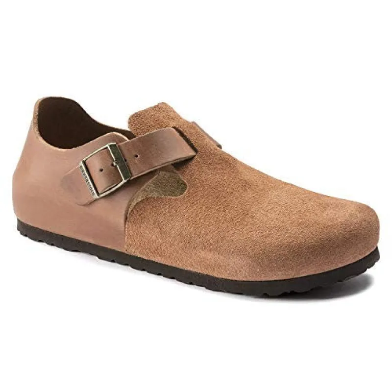 Birkenstock London Oiled Leather/Suede Leather Pecan sold by Zulily