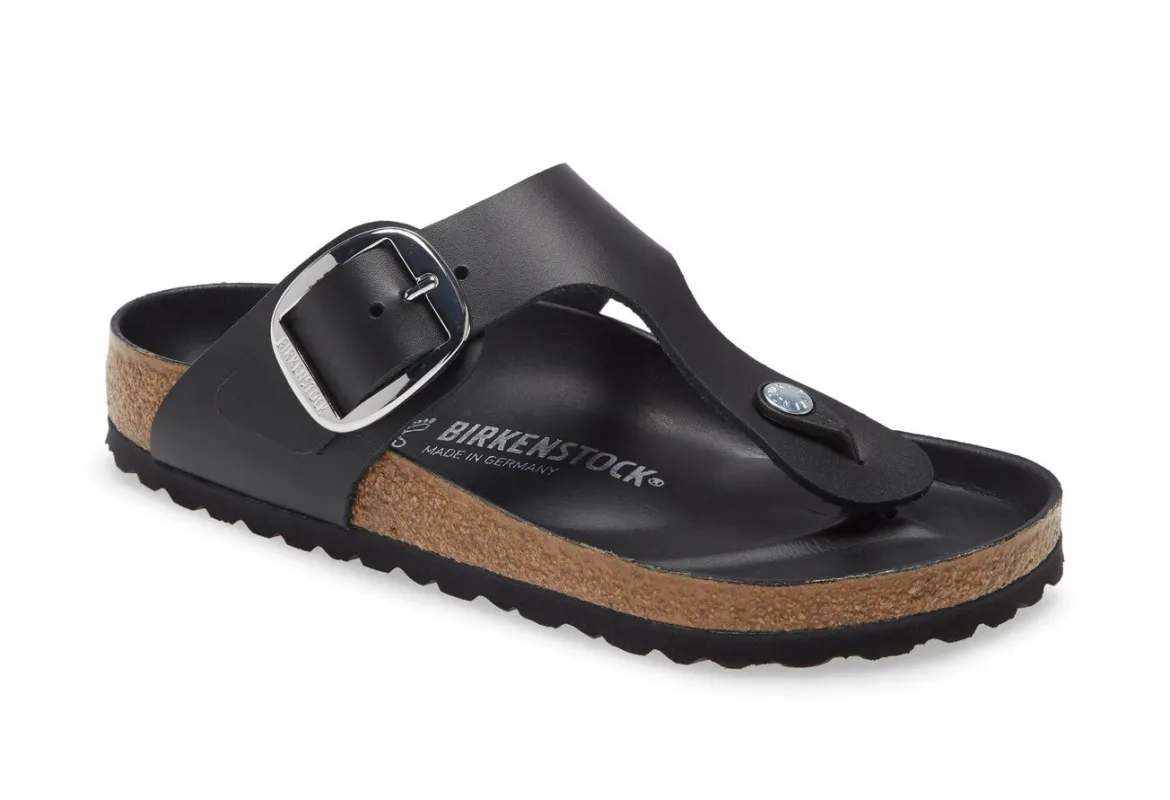 Birkenstock Gizeh Big Buckle Leather Black sold by Zulily