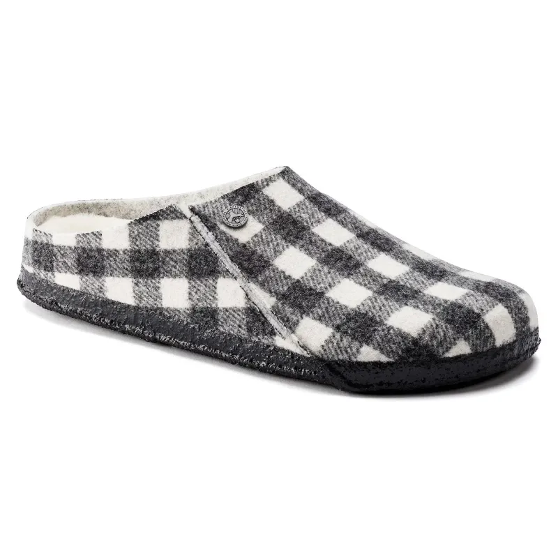 Birkenstock Zermatt Shearling Wool Felt Plaid White sold by Zulily