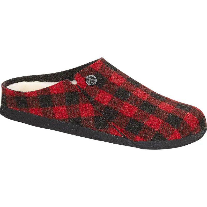 Birkenstock Zermatt Shearling Wool Felt Plaid Red sold by Zulily