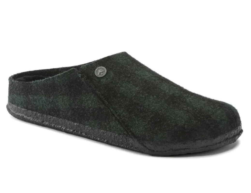 Birkenstock Zermatt Shearling Wool Felt Plaid Teal Green sold by Zulily