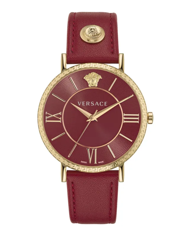Versace V-Eternal Leather Watch sold by Zulily