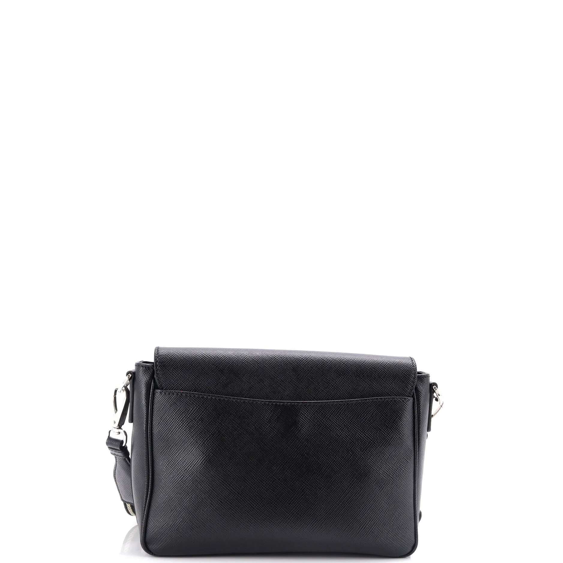 Pre-Loved Prada Triangle Logo Flap Crossbody Bag Embossed Saffiano Leather Small sold by Zulily product image thumbnail 3