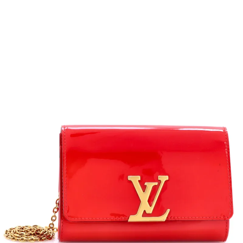 Pre-Loved Louis Vuitton Chain Louise Clutch Patent PM sold by Zulily