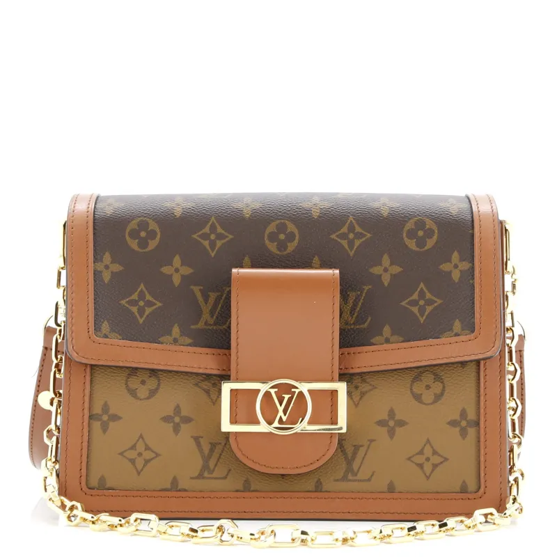 Pre-Loved Louis Vuitton Dauphine Shoulder Bag Reverse Monogram Canvas MM sold by Zulily