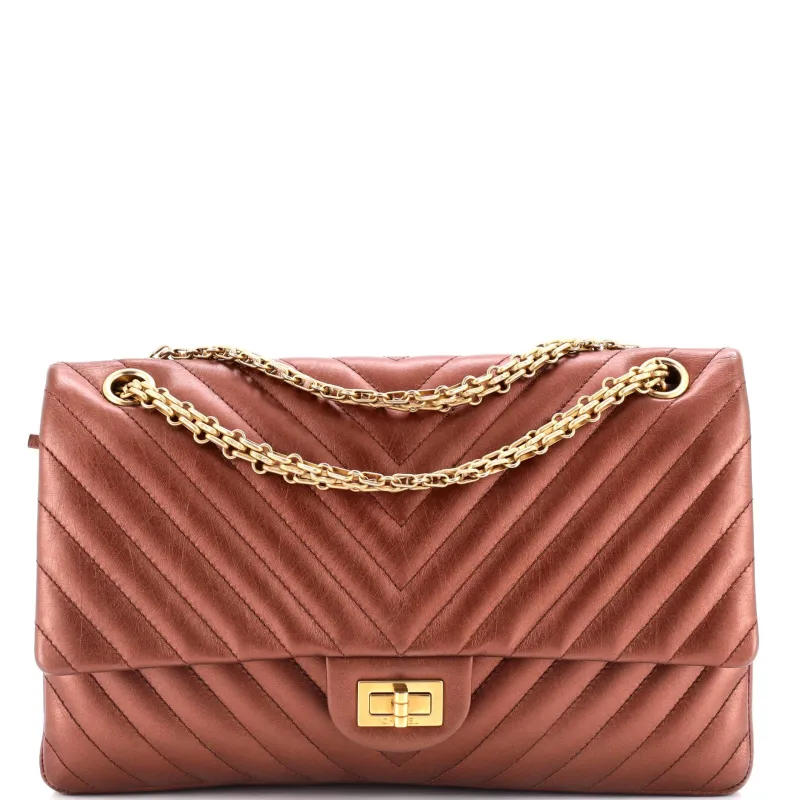 Pre-Loved Chanel Reissue 2.55 Flap Bag Chevron Metallic Aged Calfskin 226 sold by Zulily