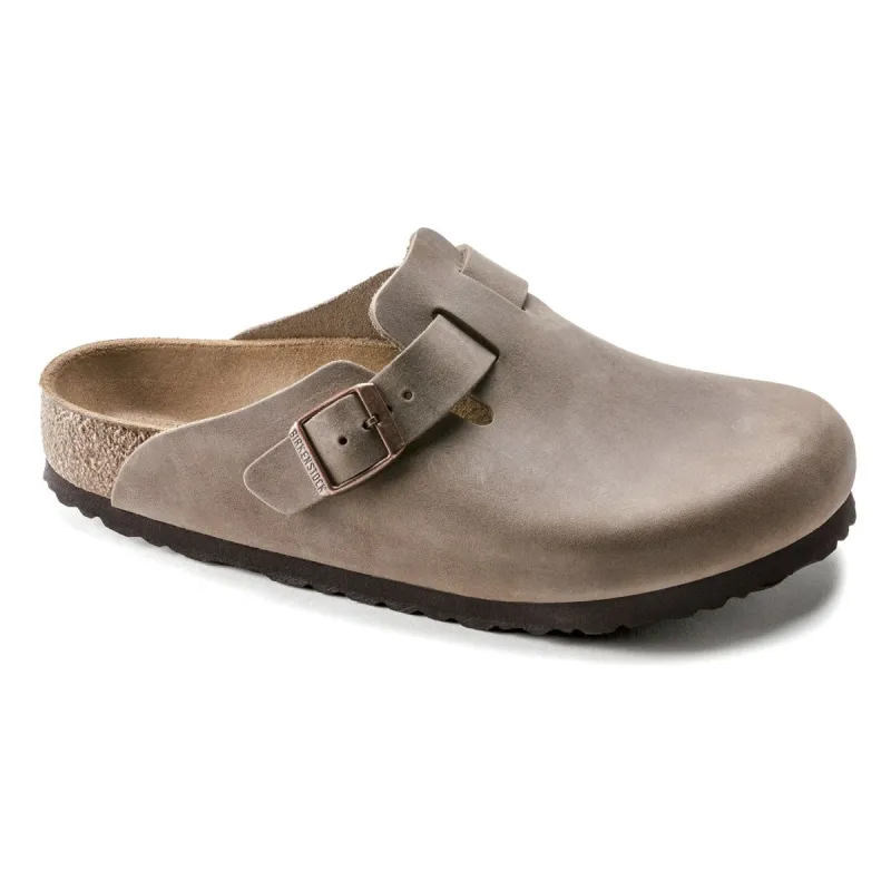 Birkenstock Boston Oiled Leather Tobacco Brown Clogs sold by Zulily