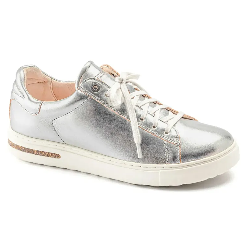Birkenstock Bend Low Leather Silver Sneakers made by Birkenstock