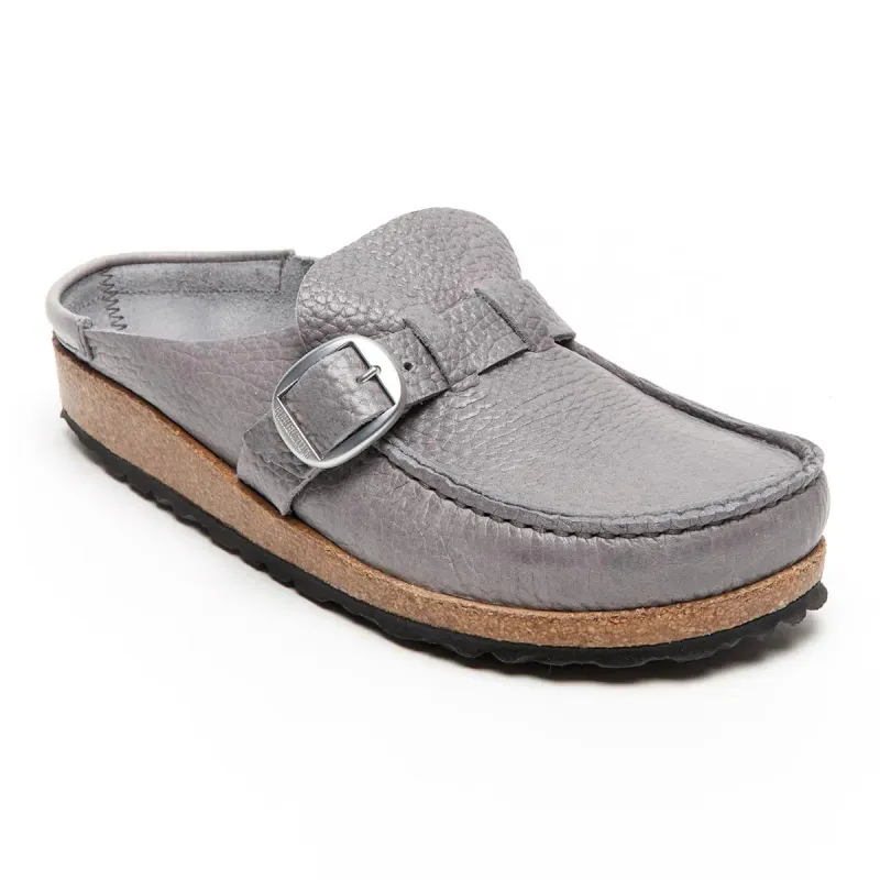 Birkenstock Buckley Natural Leather Grey Clogs sold by Zulily
