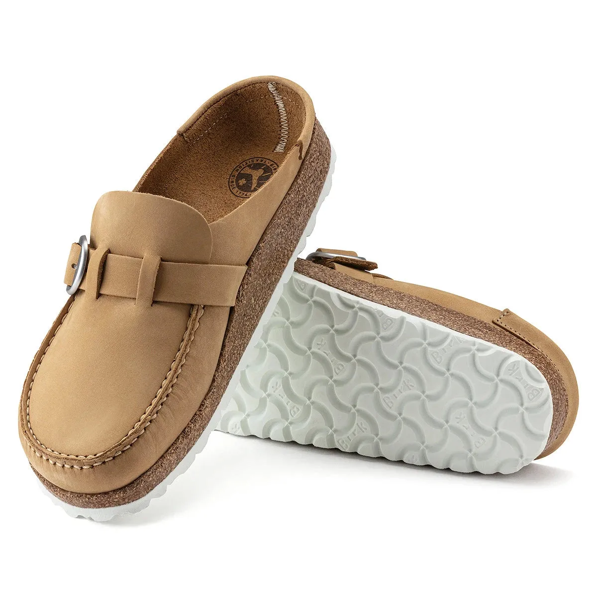 Birkenstock Buckley Nubuck Leather Latte Cream Clogs sold by Zulily product image thumbnail 2