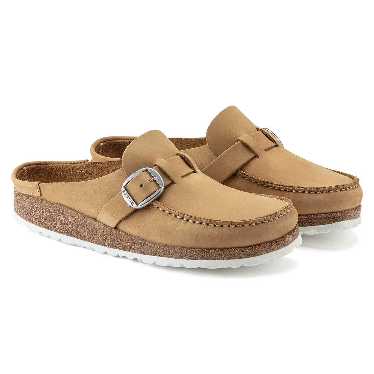 Birkenstock Buckley Nubuck Leather Latte Cream Clogs sold by Zulily product image thumbnail 4
