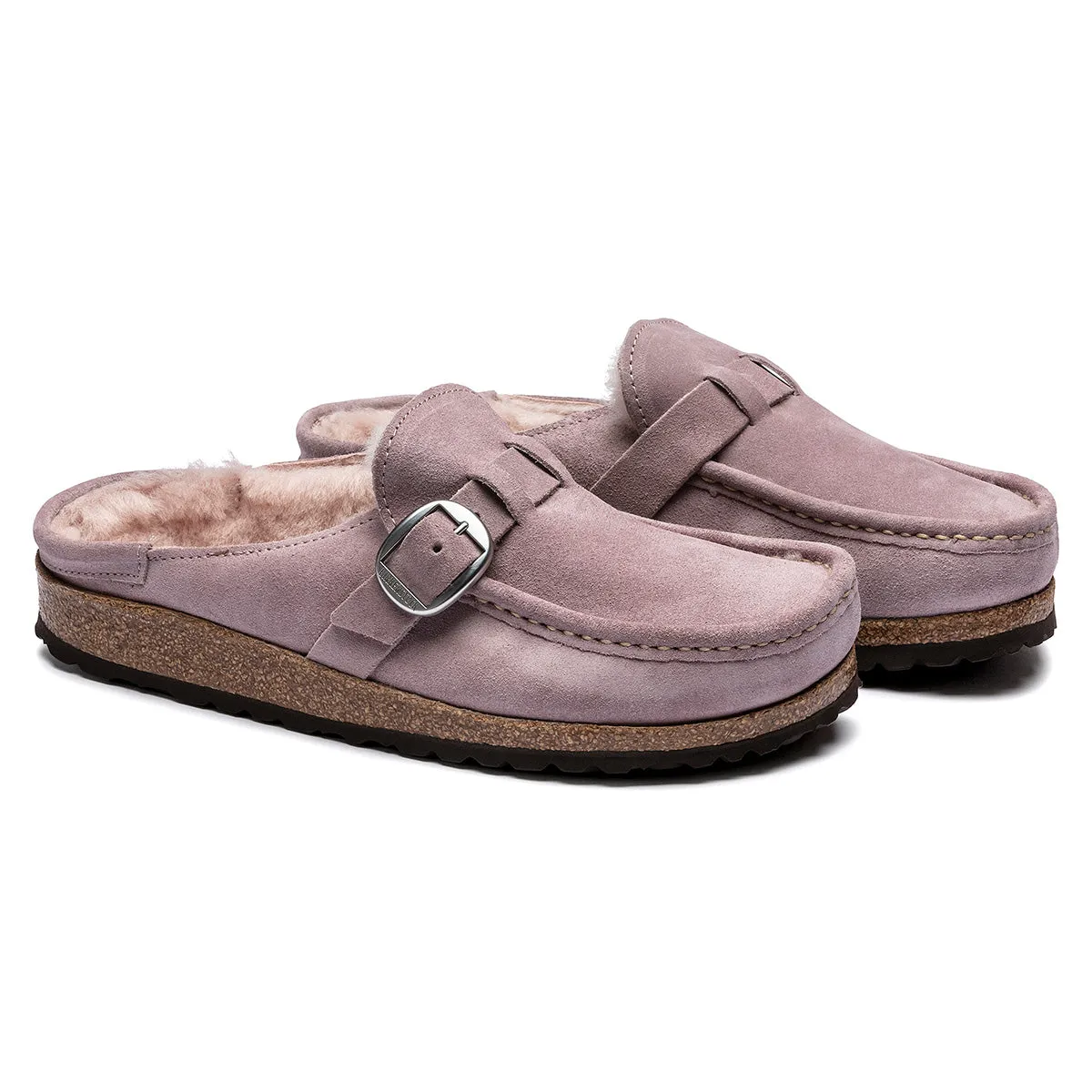 Birkenstock Buckley Shearling Suede Leather Lavender Blush Clogs sold by Zulily product image thumbnail 3