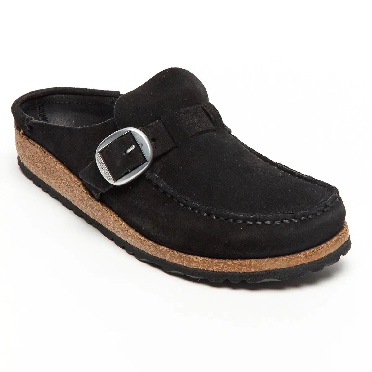 Birkenstock Buckley Suede Leather Black Clogs sold by Zulily