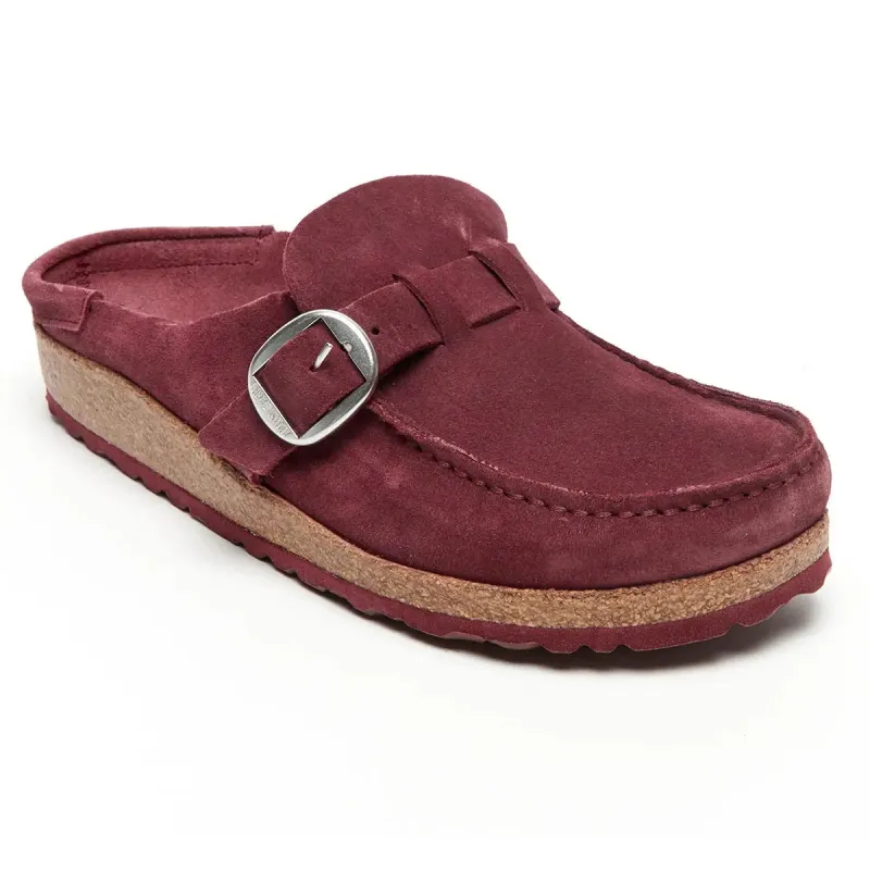 Birkenstock Buckley Suede Leather Maroon Clogs sold by Zulily