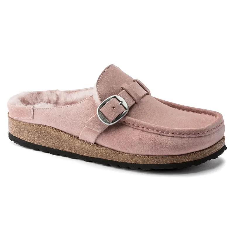 Birkenstock Buckley Shearling Suede Leather Soft Pink Clogs sold by Zulily
